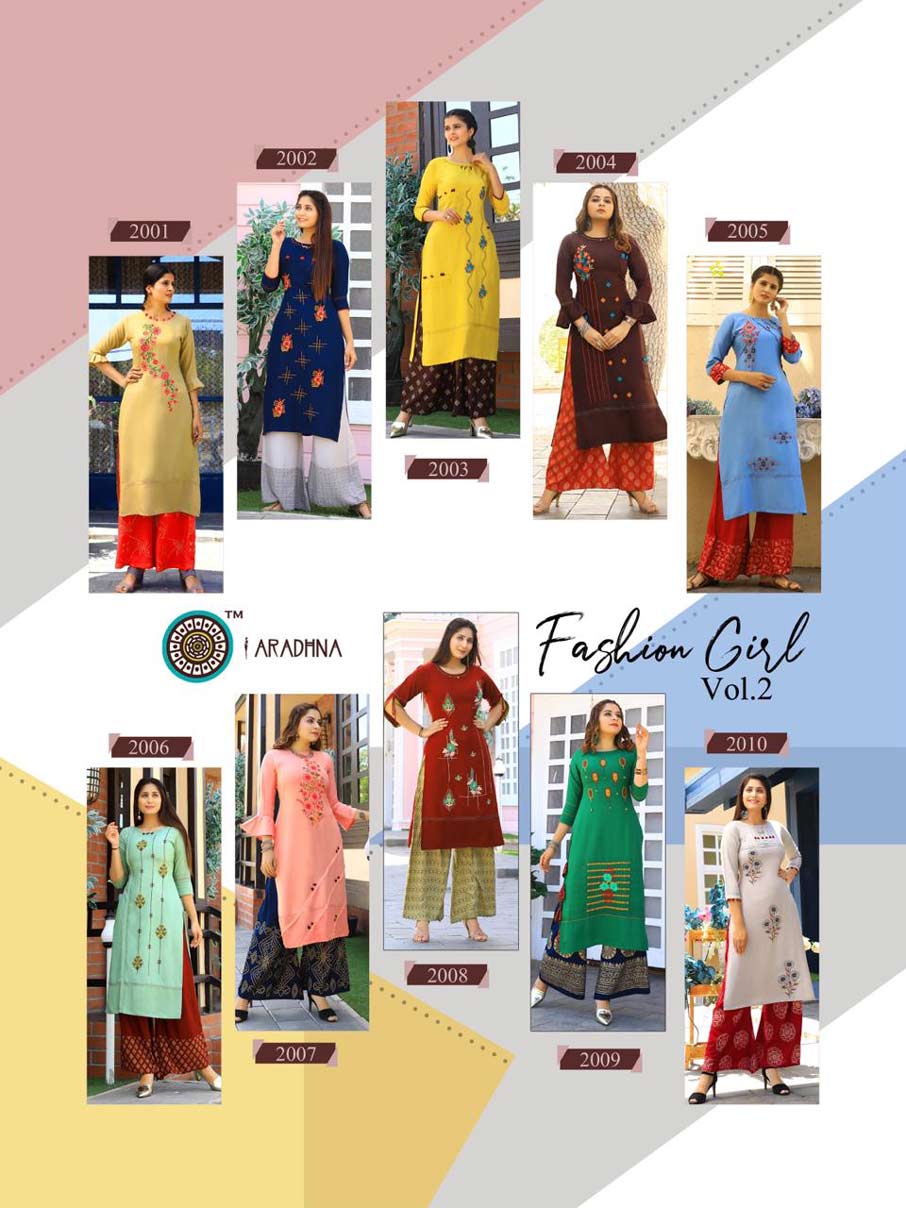Fashion Girl Vol-2 Embroidery Print Kurti Set Fashion Girl Vol-2 Embroidery Print Kurti Set